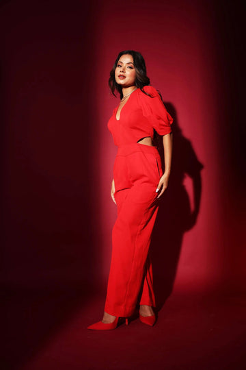 The perfect red party Jumpsuit Glamfe